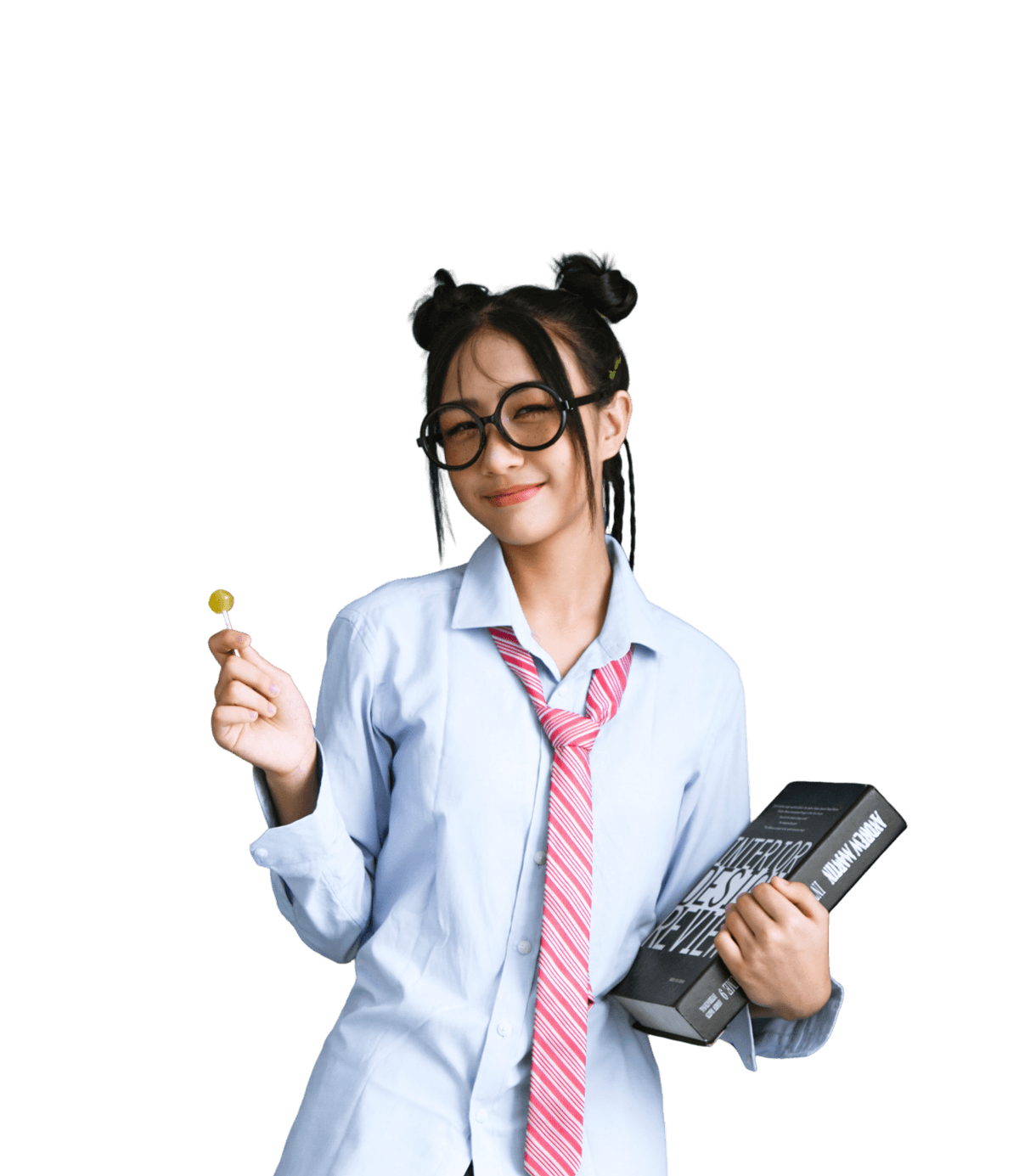 Student with books and backpack